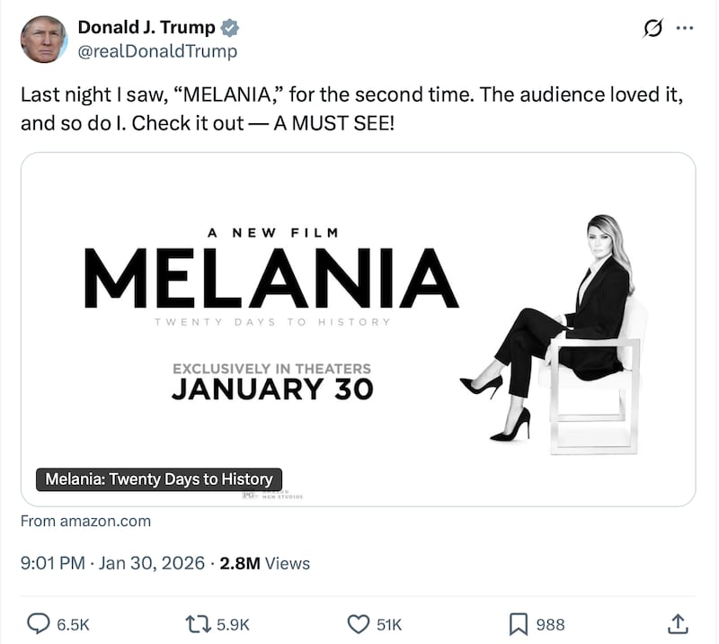 Trump claimed the documentary about his wife is a "must-see." Many disagree.