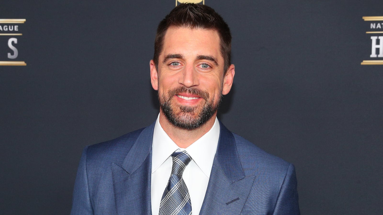 Green Bay Packer Aaron Rodgers poses for Photographs on the Red Carpet at NFL Honors during Super Bowl LII week on February 3, 2018, at Northrop at the University of Minnesota in Minneapolis, MN.