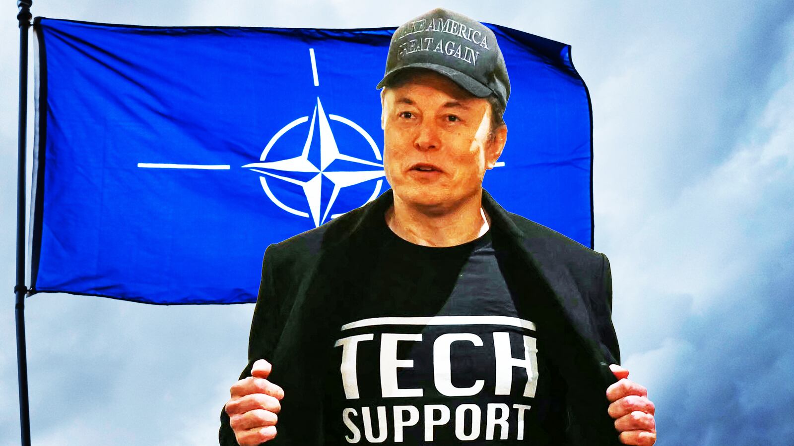 Elon Musk, NATO composite image.