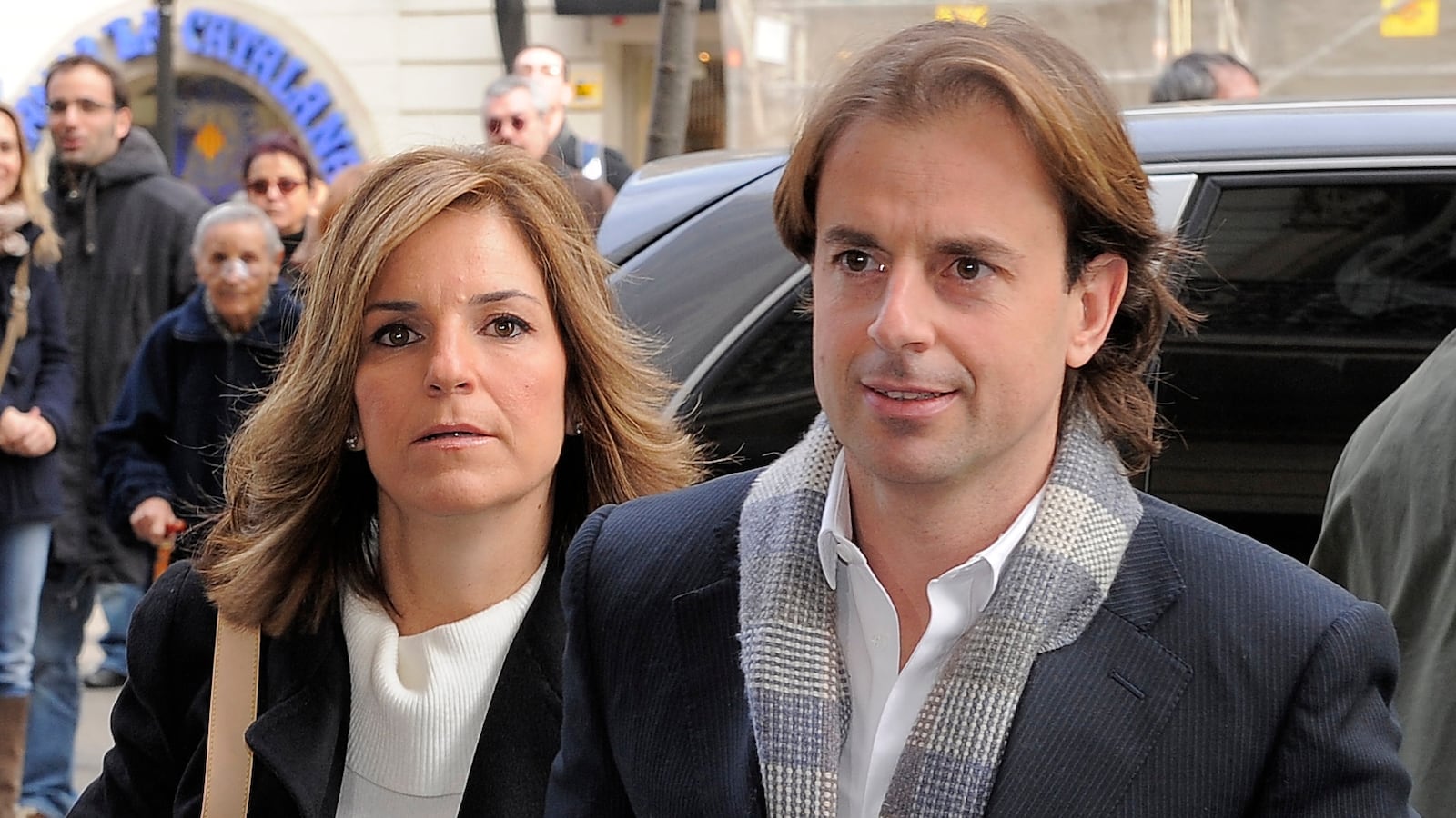 Former Spanish tennis player Arantxa Sanchez Vicario (L) and her now ex-husband Josep Santacana in 2012.