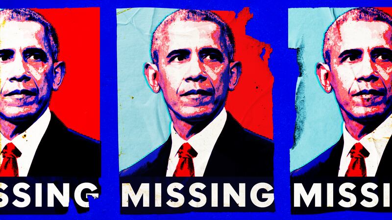 A photo illustration of Barack Obama Missing poster.