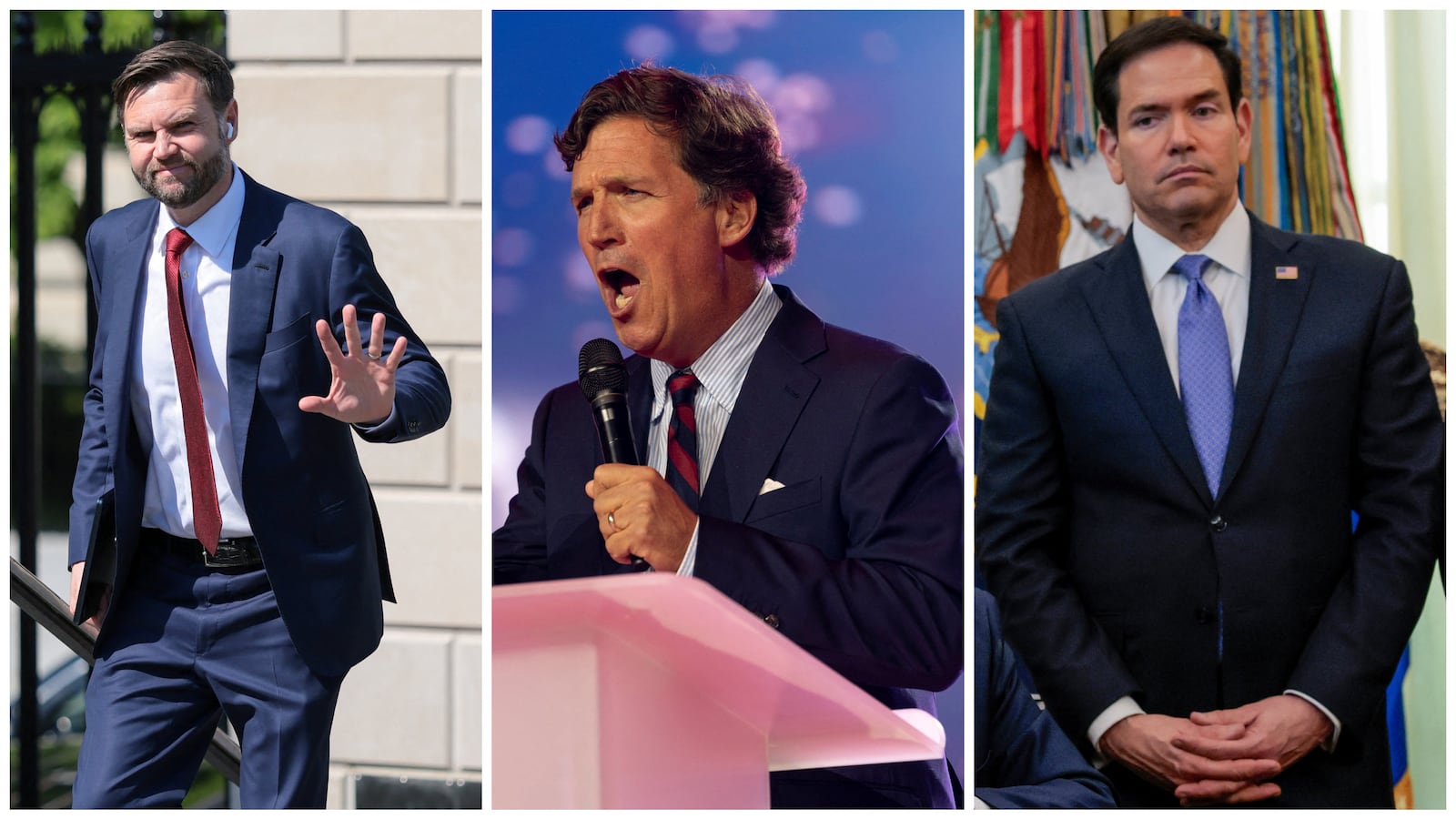 JD Vance, Tucker Carlson and Marco Rubio.