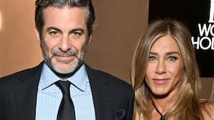 Jim Curtis and Jennifer Aniston attend ELLE's 2025 Women in Hollywood Celebration on November 17, 2025 in Los Angeles, California.