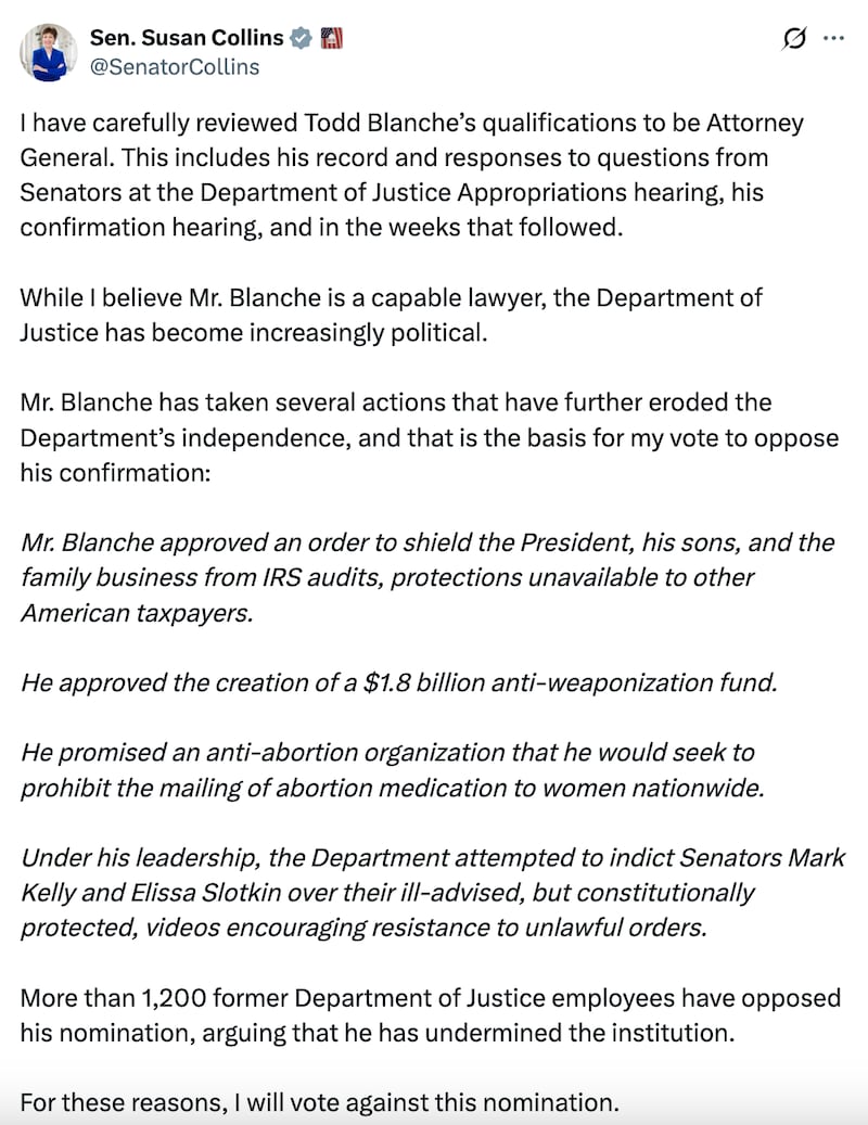 susan collins todd blanche