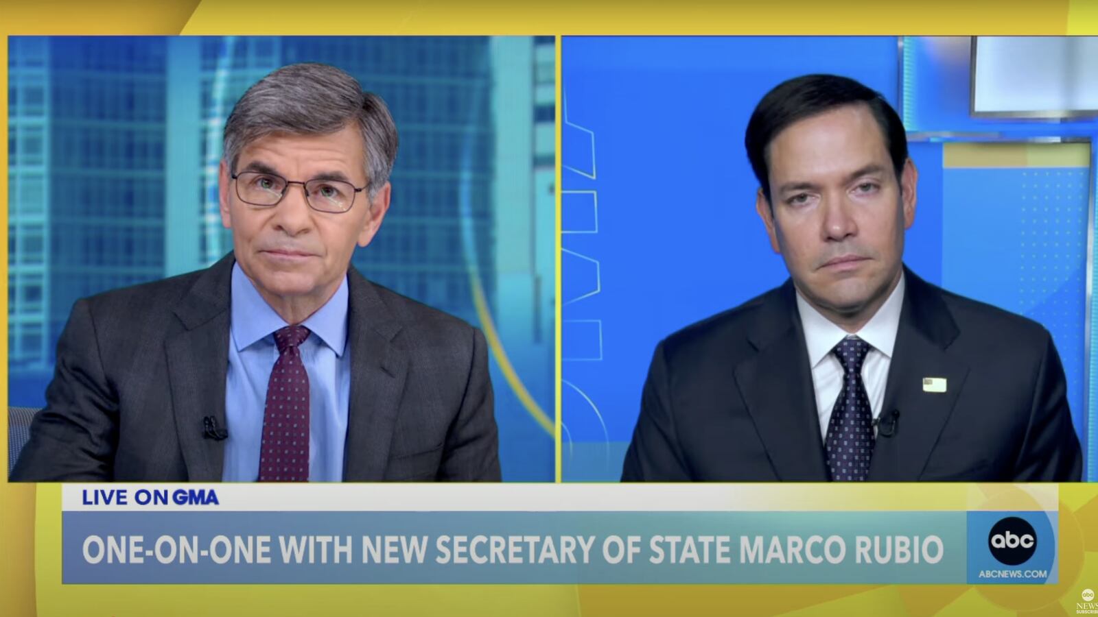 Marco Rubio was asked about Donald Trump’s pardons for Jan. 6 rioters on ABC News’ ‘Good Morning America.’