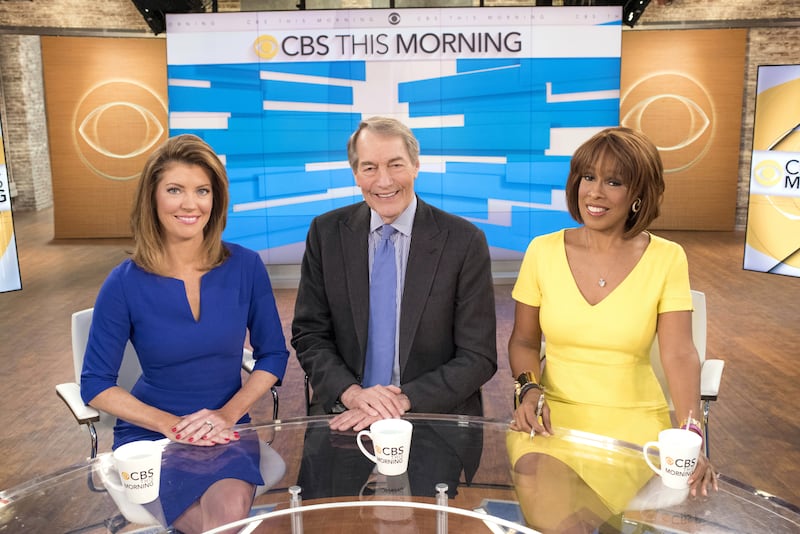 Norah O'Donnell, Charlie Rose, and Gayle King, photographed in 2016, once co-hosted CBS News’ flagship morning program together.