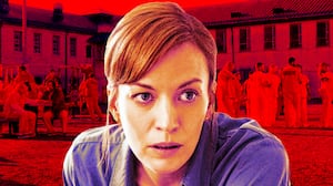 A photo illustration of Britt Lower as Rachel Mills in I Will Find You.