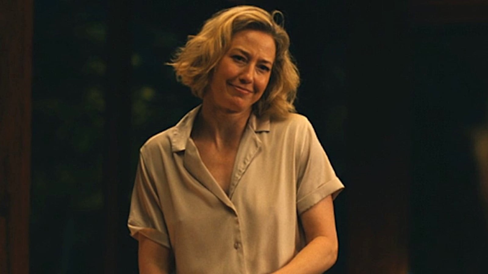 Carrie Coon as her character Laurie Duffy in White Lotus