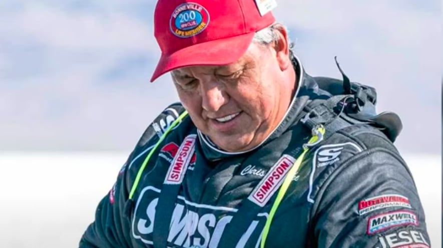 Chris Raschke wearing leathers