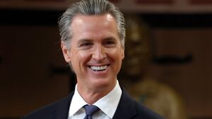 SAN FRANCISCO, CALIFORNIA - JANUARY 16: California Gov. Gavin Newsom (L) looks on with San Francisco Mayor Daniel Lurie during a press conference at Friendship House Association of American Indians on January 16, 2026 in San Francisco, California. California Gov. Gavin Newsom joined San Francisco Mayor Daniel Lurie to announce new funding for homelessness and mental health efforts in the city of San Francisco. The governor announced more than $420 million in new state funding for San Francisco, Los Angeles, and San Diego as part of the state's HHAP 6 funding, which goes toward helping local programs end homelessness through interim or permanent housing and supportive services. (Photo by Justin Sullivan/Getty Images)
