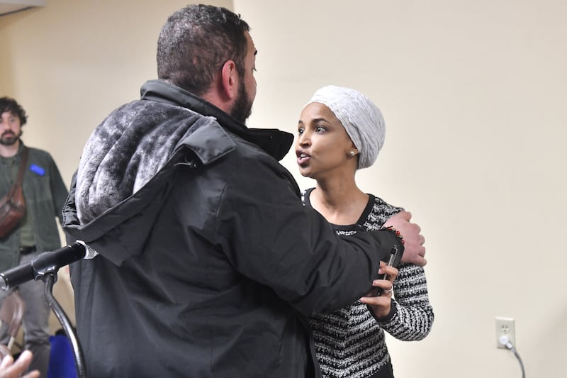 Omar resisted her security detail's recommendation that she leave the event immediately.