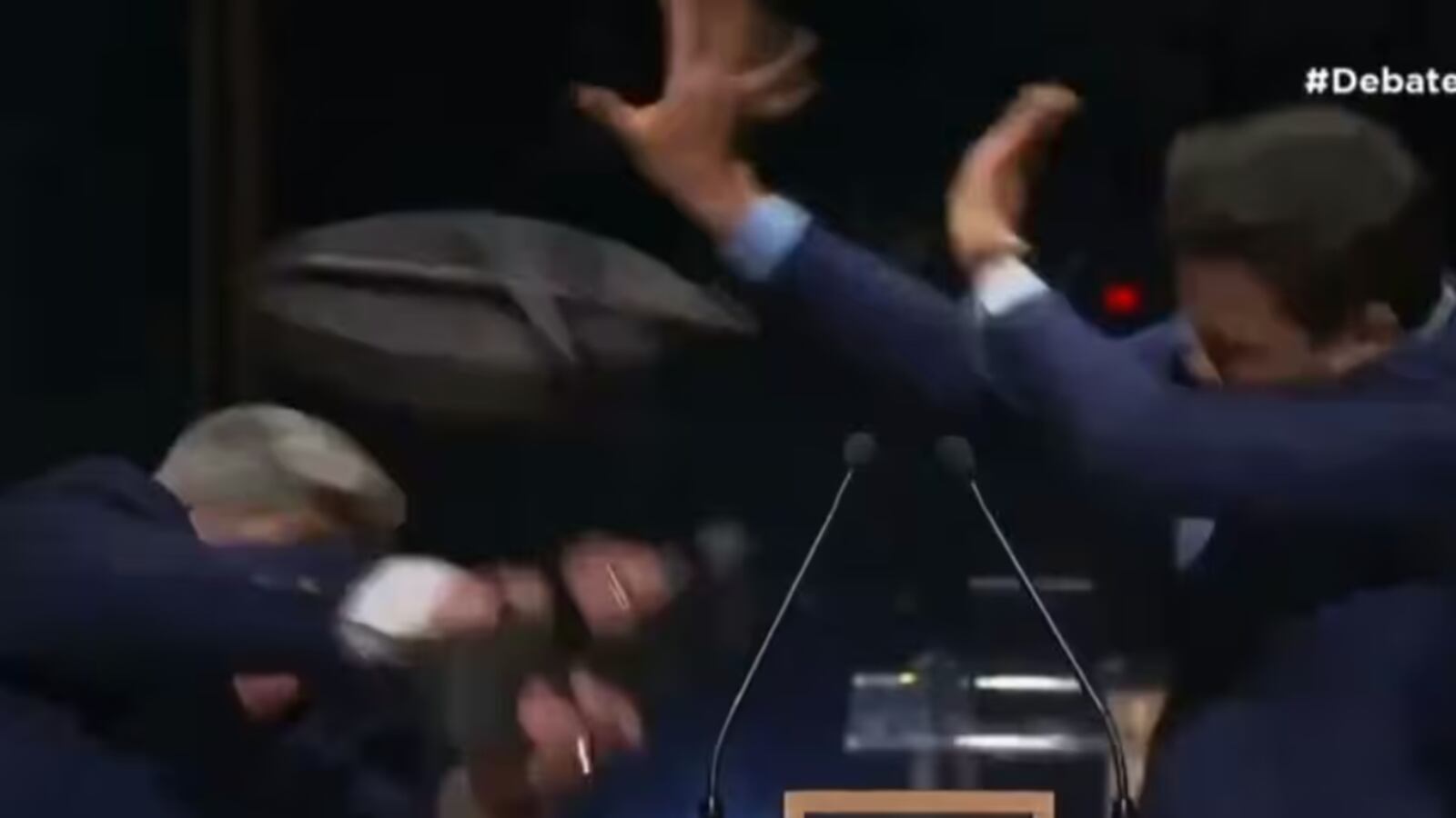 Brazilian mayoral candidate strikes his opponent.