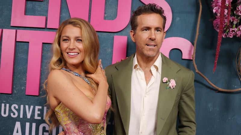 Canadian-US actor Ryan Reynolds and his wife US actress Blake Lively attend the New York premiere of "It Ends With Us" at at AMC Lincoln Square in New York, August 6, 2024. (Photo by Charly TRIBALLEAU / AFP) (Photo by CHARLY TRIBALLEAU/AFP via Getty Images)