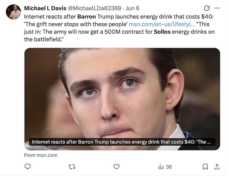 Barron Trump Tweet