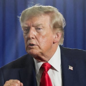 U.S. President Donald Trump reacts during a campaign rally for U.S. Senator Darline Graham (R-SC) at the Myrtle Beach Convention Center in Myrtle Beach, South Carolina, U.S., August 21, 2026.