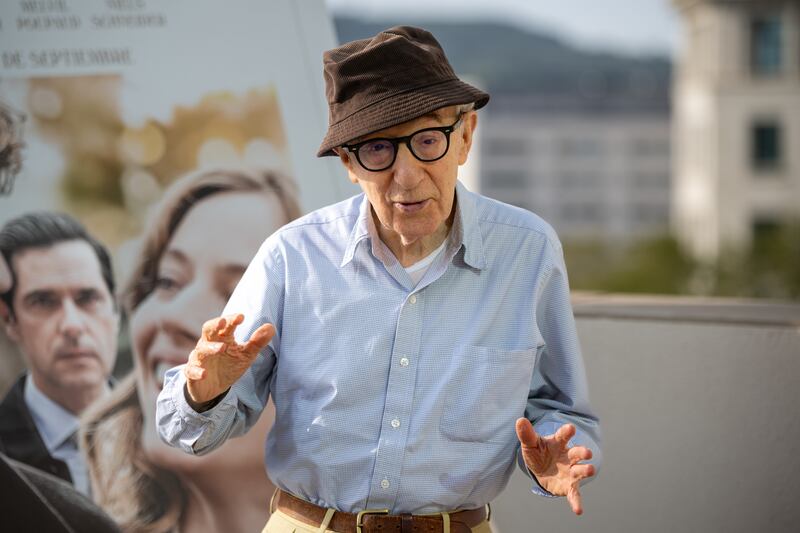 BARCELONA CATALONIA, SPAIN - SEPTEMBER 18: Film director Woody Allen poses at the photocall of the film 'A Matter of Luck', at the ME Barcelona hotel, on 18 September, 2023 in Barcelona, Catalonia, Spain. The American filmmaker Woody Allen arrived yesterday, Sunday, September 17, in Barcelona to participate in the premiere of his new film, 'Stroke of Luck', the 50th of his filmography and in which he explores the role of chance and luck in people's lives. The film is the story of Fanny (Lou de Laage) and Jean (Melvil Poupaud), who seem like an ideal marriage, until Fanny accidentally runs into Alain (Niels Schneider), an old high school classmate, whom she soon sees again and becomes increasingly intimate with. In addition, during his visit to Barcelona, Allen performs today and tomorrow at the Teatre Tivoli, as part of the 55th Voll Damm Jazz Festival of Barcelona. (Photo By Lorena Sopena/Europa Press via Getty Images)