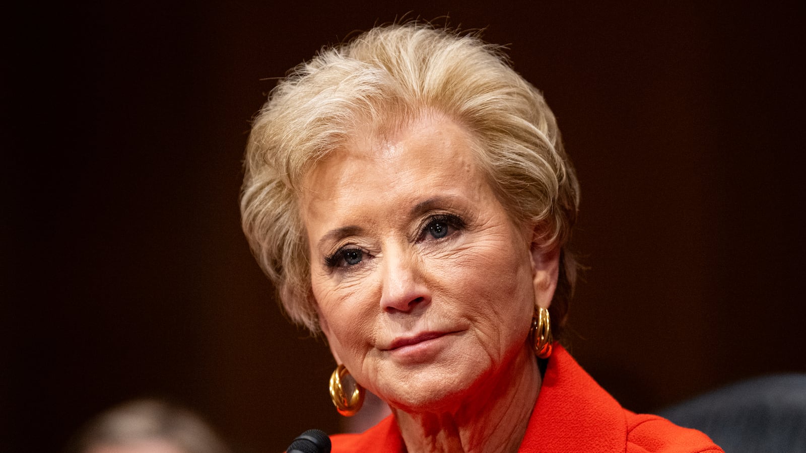 Secretary of Education nominee Linda McMahon testifies during her confirmation hearing in the Senate Health, Education, Labor and Pensions Committee in the Dirksen Senate Office Building on Thursday, February 13, 2025.