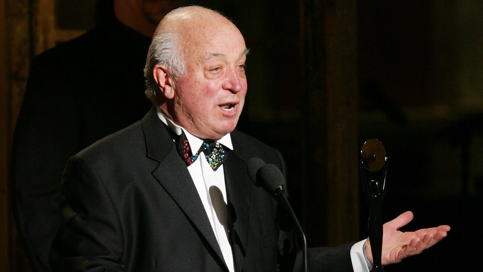 Seymour Stein, founder of Sire Records, speaks upon his induction into the Rock and Roll Hall of Fame at the Waldorf Astoria Hotel in New York, March 14, 2005.