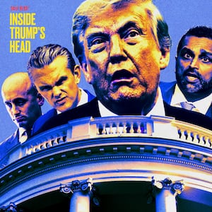 Donald Trump and his White House of idiots.