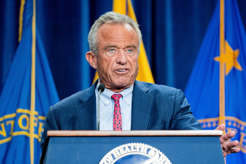 Secretary of Health and Human Services Robert F. Kennedy, Jr., speaks about new guidance for approving individualized drug and biological therapies during a press conference at the Health and Human Services headquarters in Washington, D.C., U.S., February 23, 2026. REUTERS/ Nathan Howard