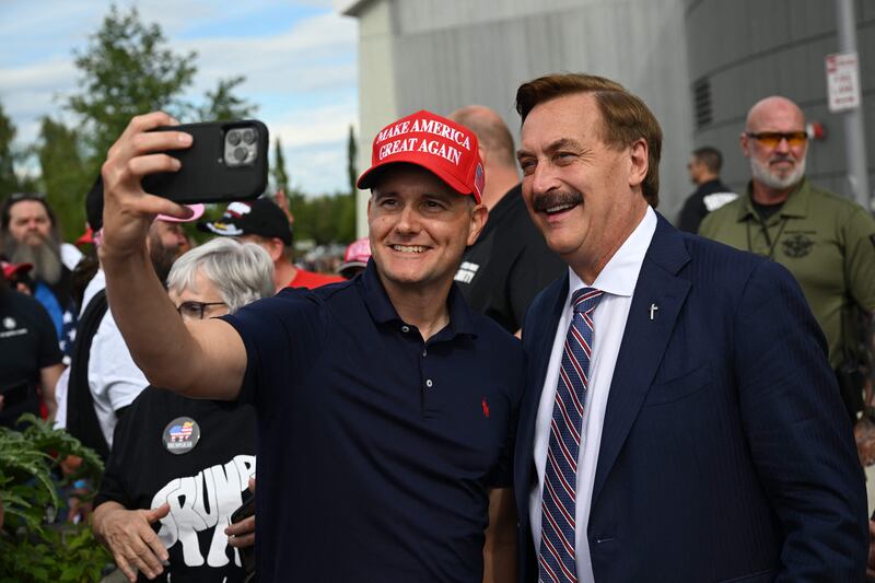 Mike Lindell claims that Trump won the 2020 election.