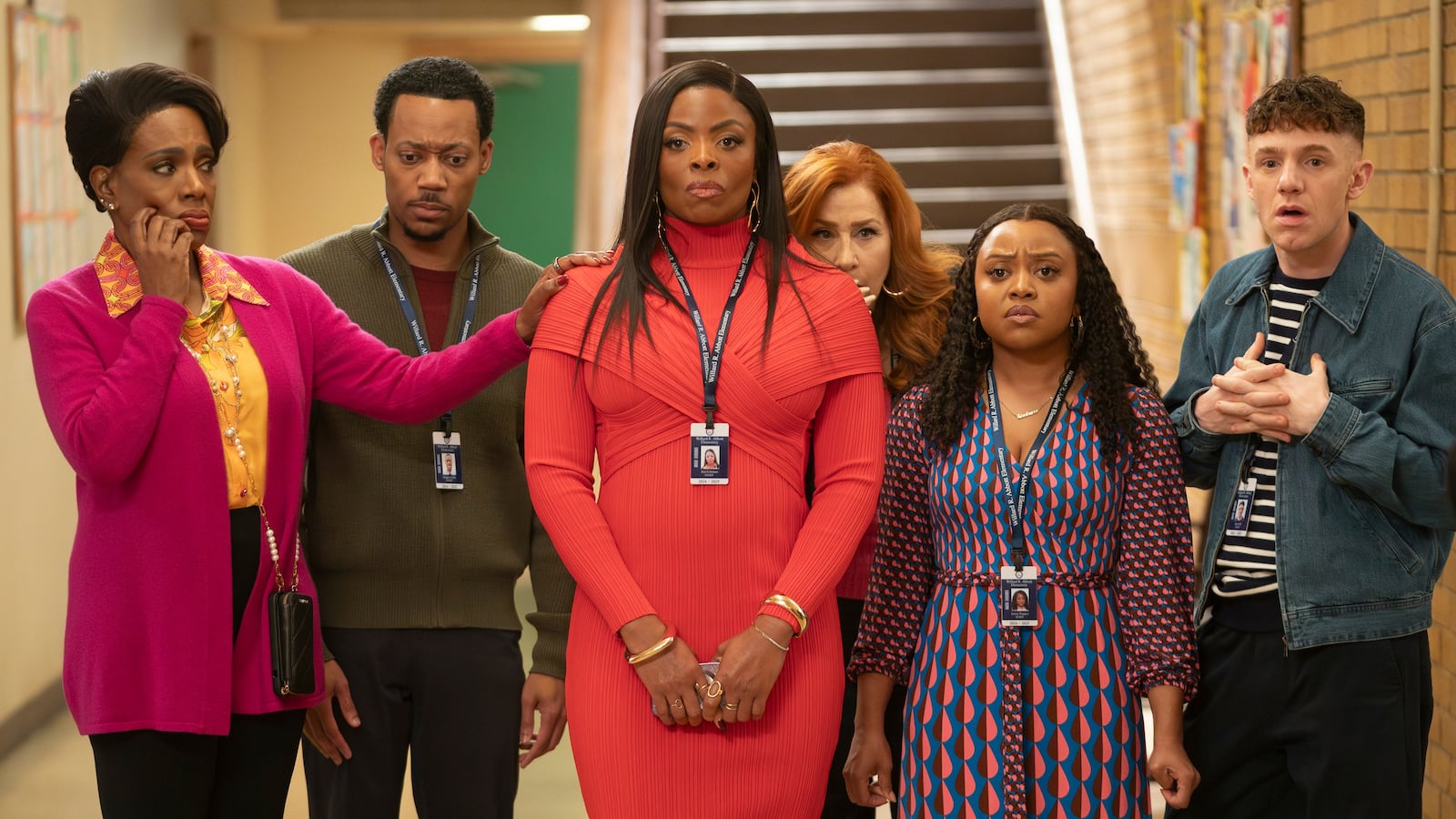 Sheryl Lee Ralph, Tyler James Williams, Janelle Janes, Lisa Ann Walter, Quinta Brunson, and Chris Perfetti