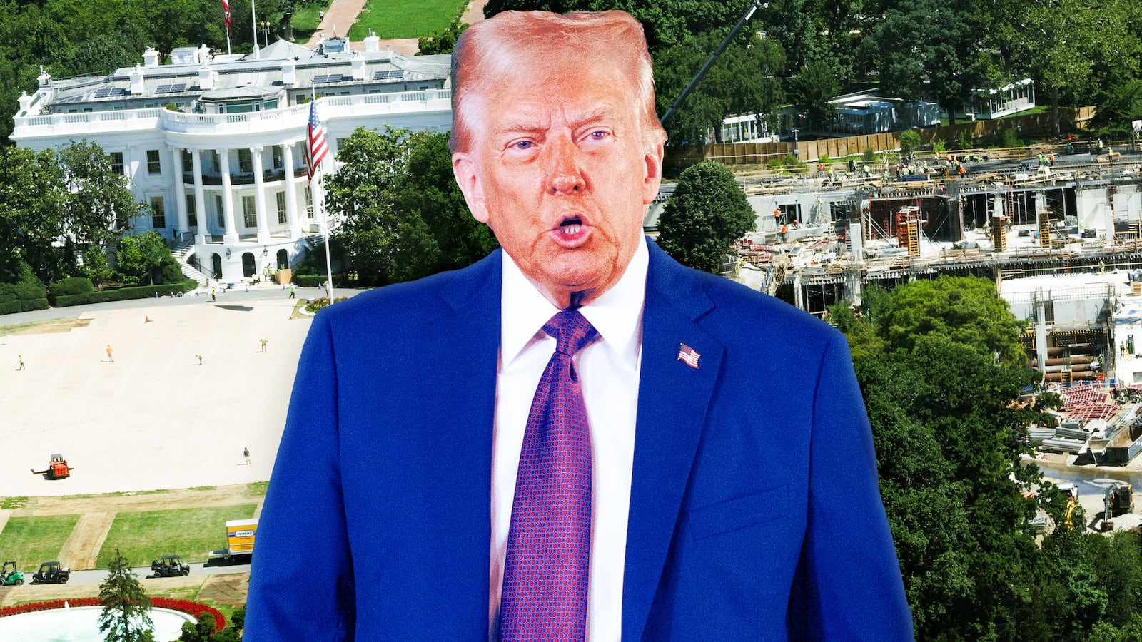 Donald Trump and the White House ballroom construction.