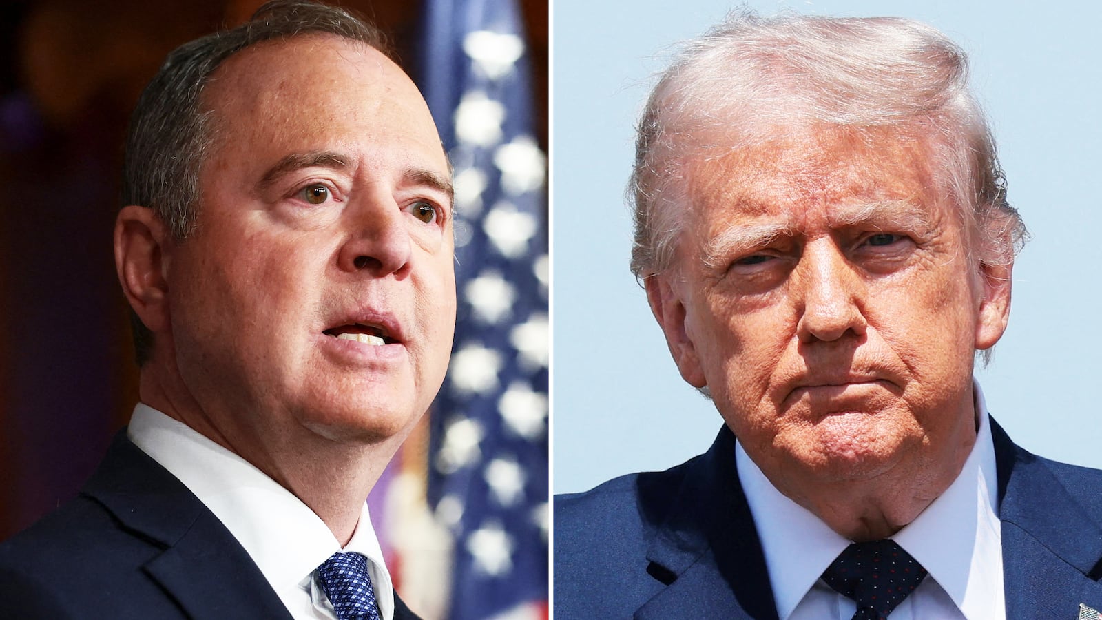 Adam Schiff and Donald Trump.