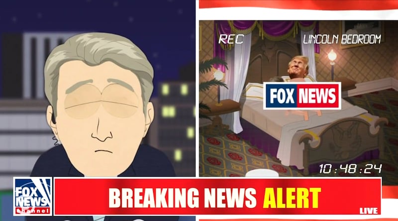 South Park, Fox News reacting to footage of Trump and Vance having sex.