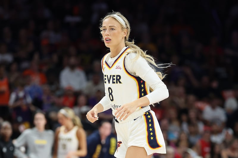Sophie Cunningham of the Indiana Fever during the WNBA game at Mortgage Matchup Center on July 09, 2026 in Phoenix, Arizona.