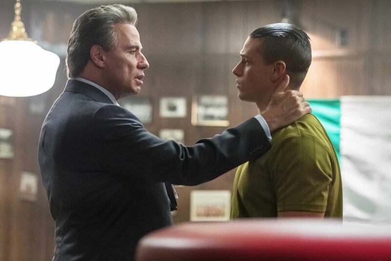 John Travolta and Spencer Lofranco in 'Gotti'. Brian Douglas