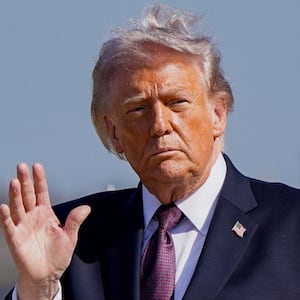 U.S. President Donald Trump waves after disembarking Air Force One at Corpus Christi International Airport in Corpus Christi, Texas, U.S., February 27, 2026.