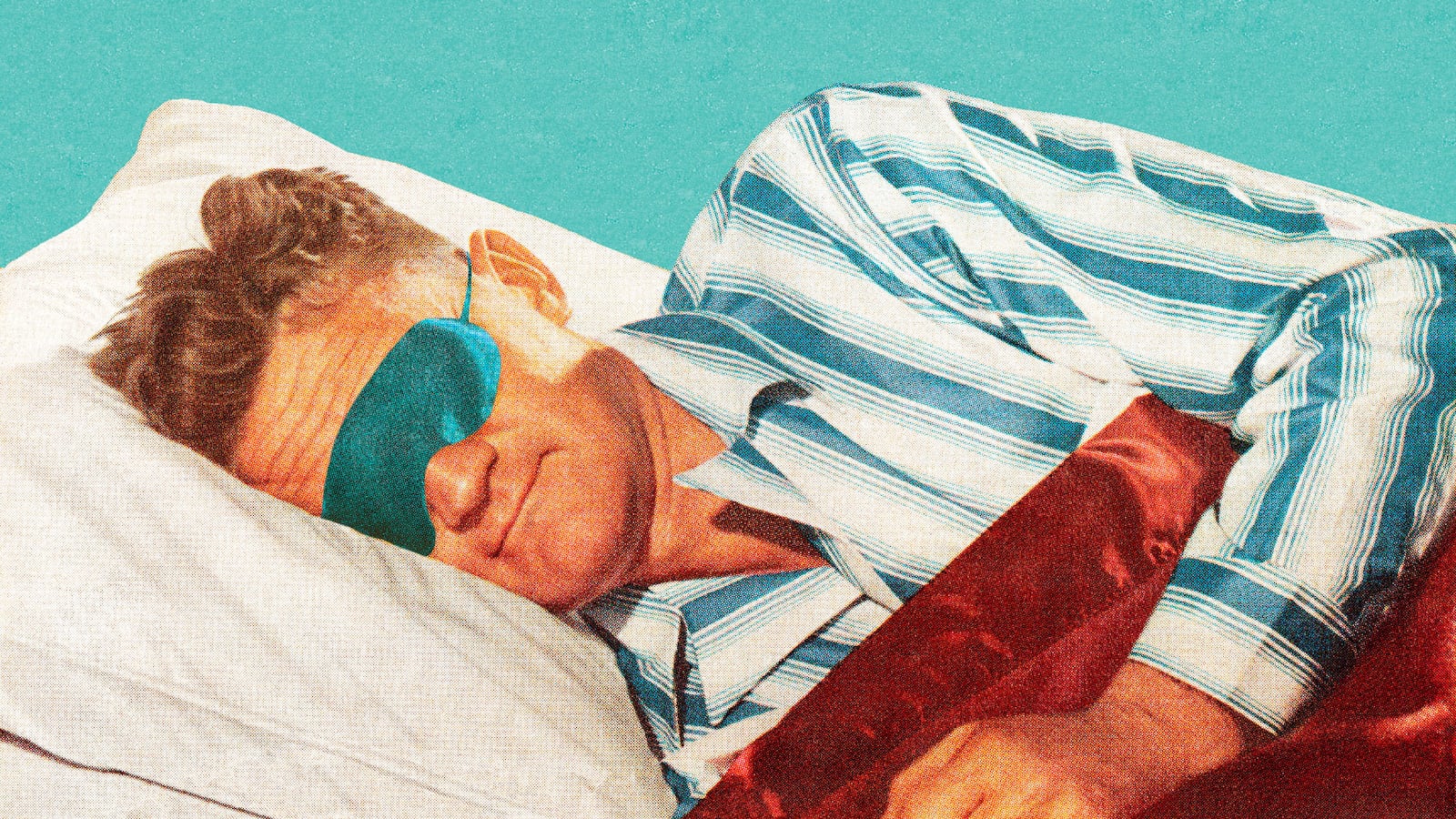Sleeping Man Wearing Eye Mask