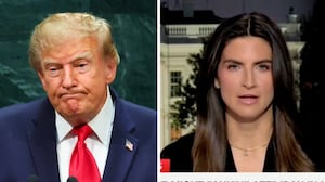 President Donald Trump and CNN host Kaitlan Collins.