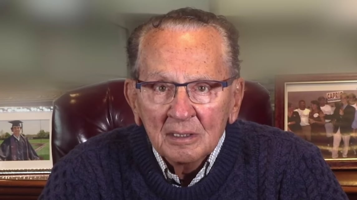 A screenshot from former Rhode Island TV traffic judge Frank Caprio’s video.