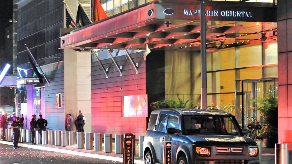 An unidentified male jumped or fell, it is reported from the roof, of the Mandarin Oriental Hotel located on West 60 street, on Thursday, crashing through the glass marquee to the sidewalk.
