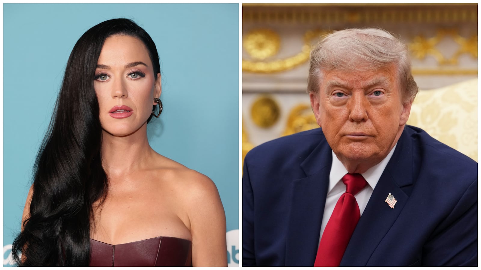 Katy Perry and Donald Trump side-by-side