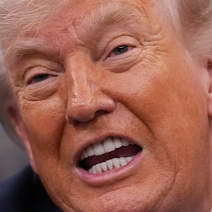 WASHINGTON, DC - APRIL 29: U.S. President Donald Trump speaks during an event with the Artemis II astronauts in the Oval Office of the White House on April 29, 2026 in Washington, DC. The astronauts set a new record for the farthest any human has ever traveled into space aboard the Artemis II Space Launch System rocket and Orion spacecraft, orbiting around the moon and back while reaching 252,756 miles from Earth. (Photo by Andrew Harnik/Getty Images)