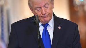 US President Donald Trump speaks during the Angel Families Remembrance Ceremony in the East Room of the White House in Washington, DC, on February 23, 2026. (Photo by SAUL LOEB / AFP via Getty Images)