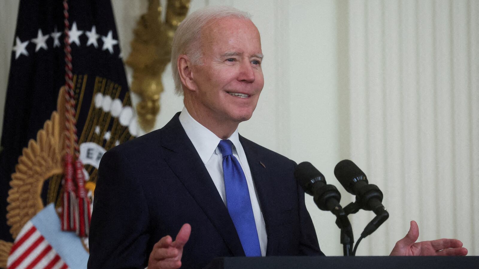 President Joe Biden speaks about infrastructure jobs and job training in broadband, construction, and manufacturing following the passage of the Bipartisan Infrastructure Law.