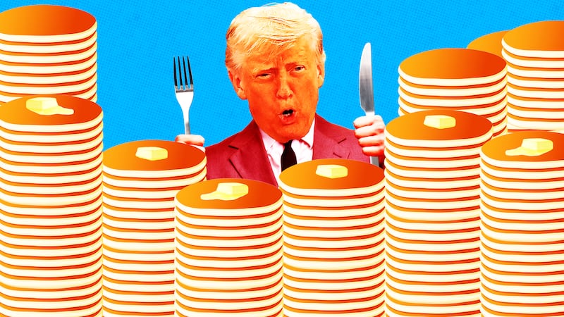 Donald Trump, pancakes illustration