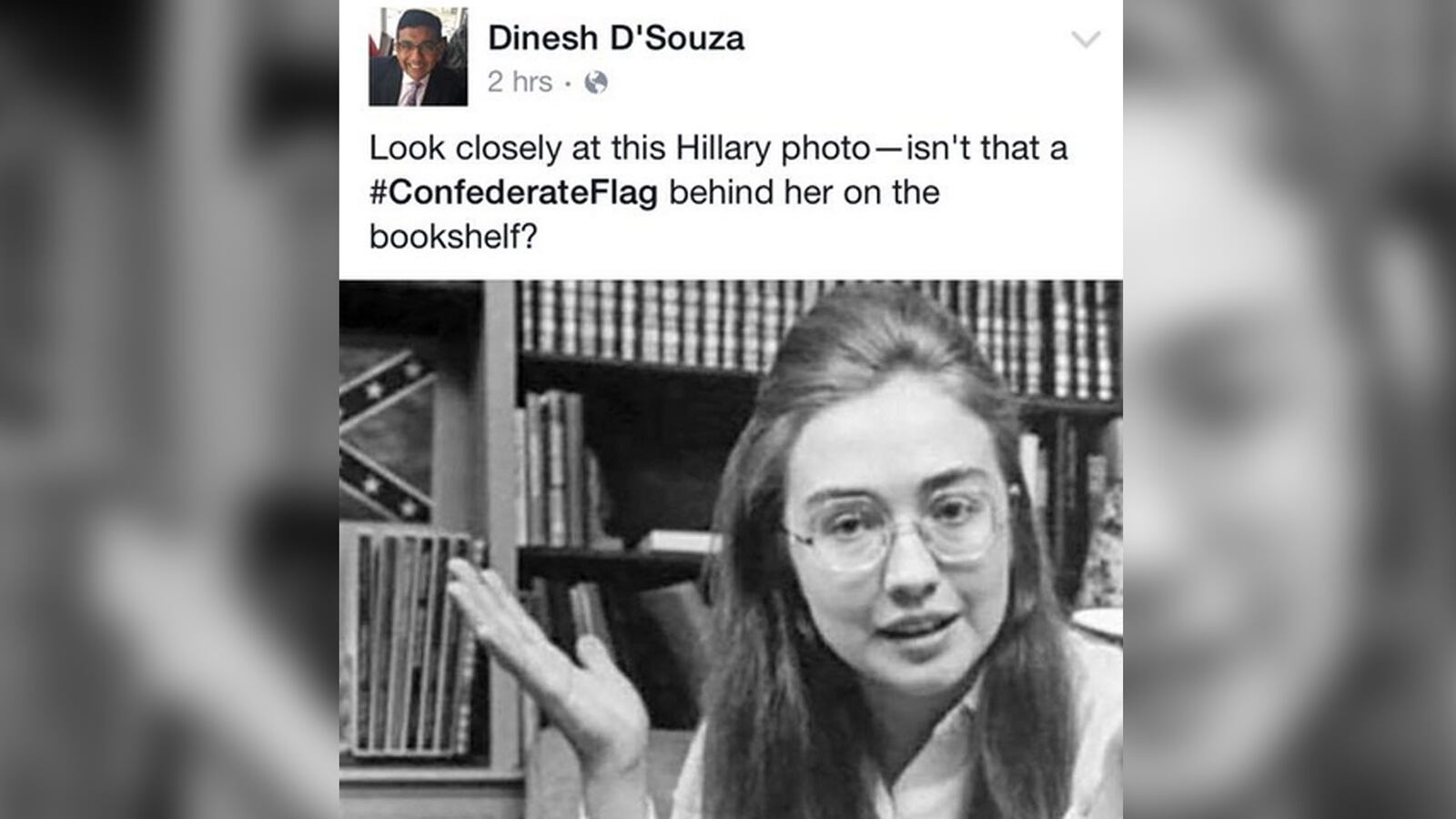 cheats/2015/07/07/dinesh-d-souza-shares-fake-hillary-confederate-flag-photo/150707-dsouza-tweet-cheat_mbfcro