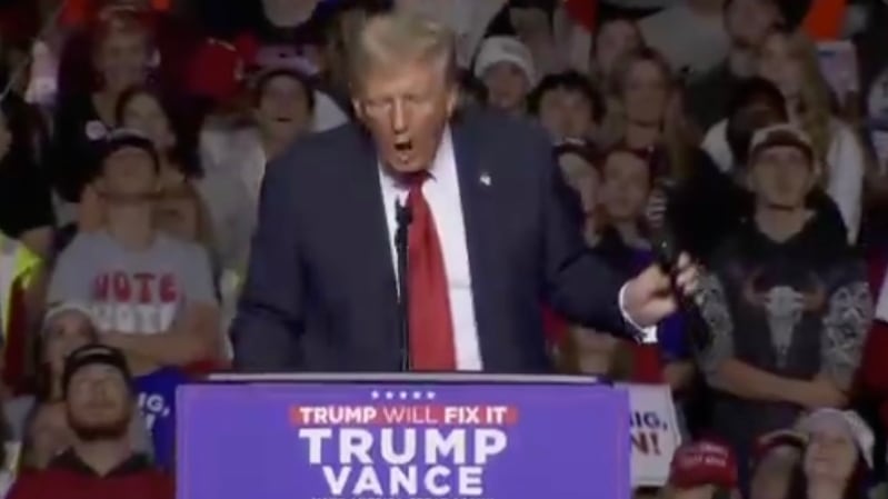 Donald Trump at a rally in Milwaukee