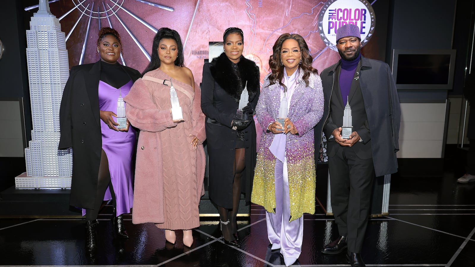 Danielle Brooks, Taraji P. Henson, Fantasia Barrino, Oprah Winfrey, and Blitz Bazawule.