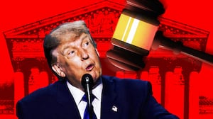 A photo illustration of Donald Trump and the Supreme Court building.