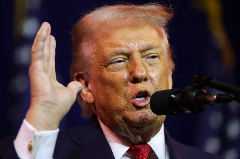 U.S. President Donald Trump addresses a House Republican retreat at The John F. Kennedy Center for the Performing Arts on January 06, 2026 in Washington, DC.