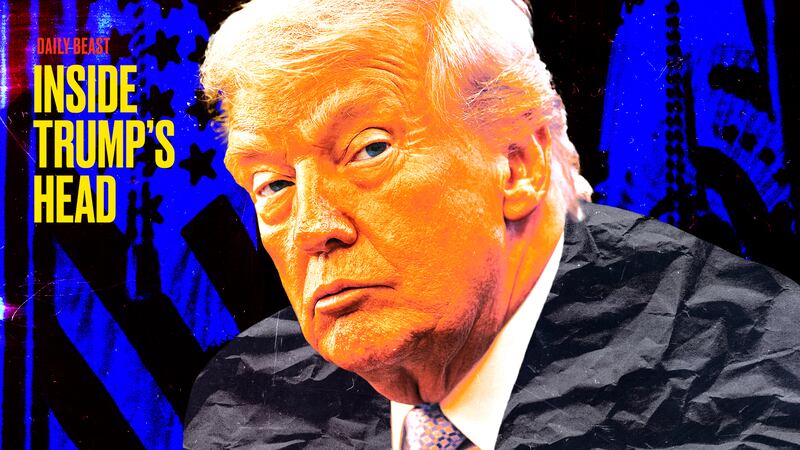 A photo illustration of President Donald Trump for Inside Trump's Head podcast.