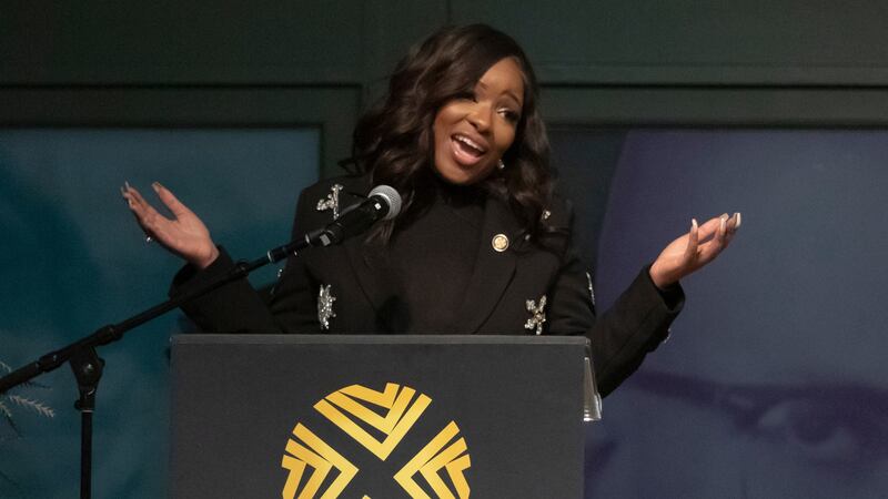 Jasmine Crockett at The 60th Annual Commemoration Of El-Hajj Malik El-Shabazz, Malcolm X in New York City, 2025.
