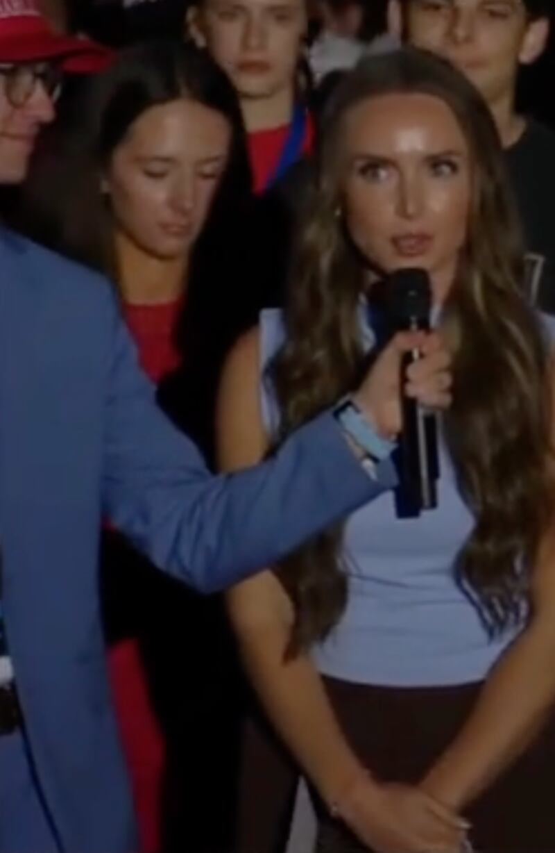A student at the University of Georgia claims the one in a blue top attempted to screen questions for Vice President JD Vance.