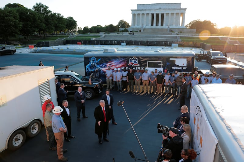 Trump toured the site on May 7, along with Burgum and Homeland Security Secretary Markwayne Mullin.